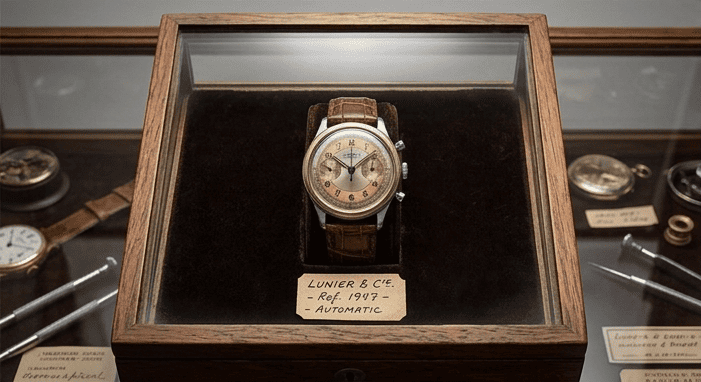 "Lunier&Cie" Cronógrafo de Pulsera – Circa 1947: imagen 3